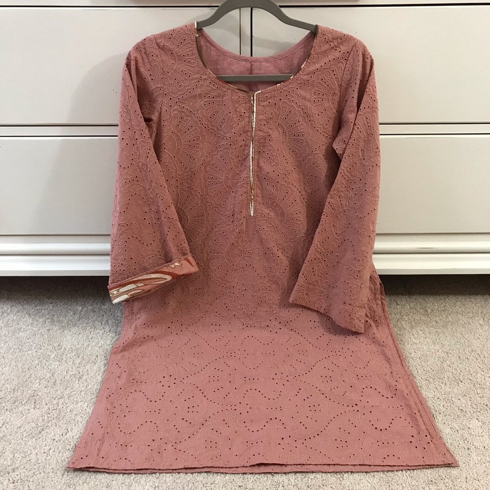 Pakistani eyelet fabric shirt